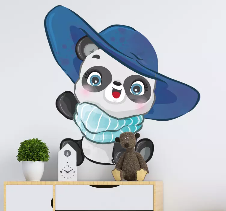 Autocolante para crianças personagem panda feliz - TenStickers