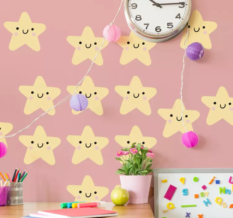 Autocolante para crianças rostos de estrelas felizes - TenStickers
