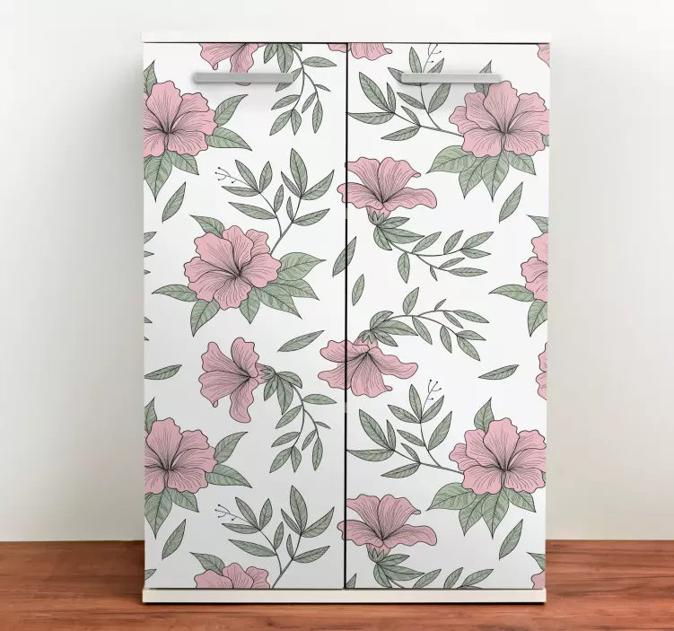 Autocolante para móveis acabamento com padrão floral - TenStickers