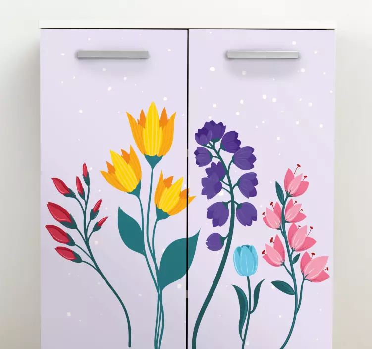 Autocolante para móveis composição de flores coloridas - TenStickers