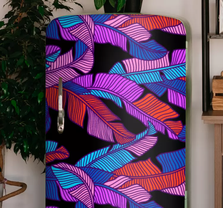 Autocolante para frigorífico motivo de folha vibrante - TenStickers