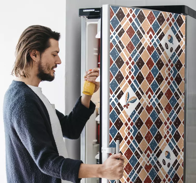 Autocolante para frigorífico padrão retro - TenStickers