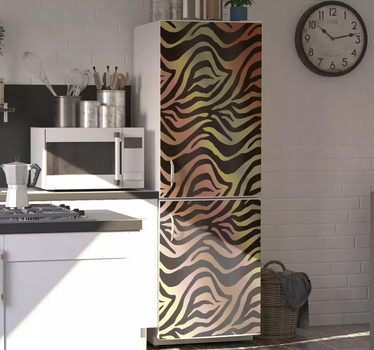 Fabuloso autocolante para frigorífico zebra vintage - TenStickers