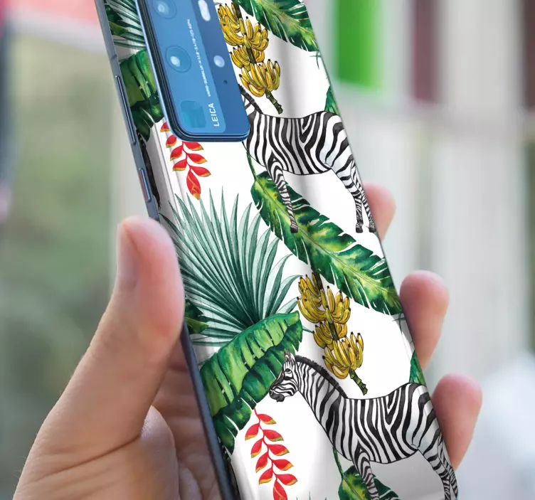 Autocolante para Huawei design tropical zebra - TenStickers