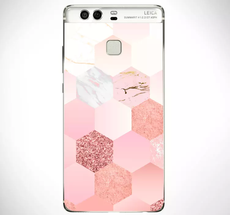 Autocolante para Huawei padrão hexagonal rosa - TenStickers