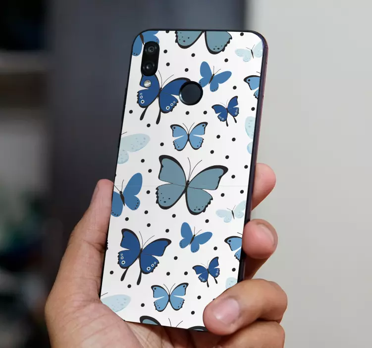 Autocolante para Huawei padrões de borboletas azuis - TenStickers