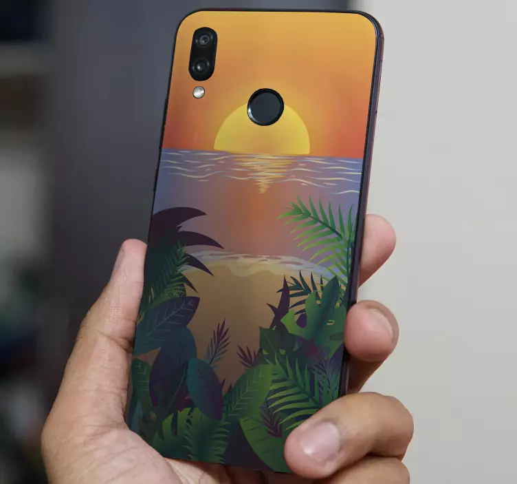 Autocolante para Huawei pôr do sol tropical - TenStickers
