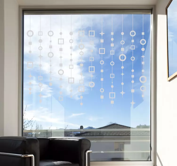 Autocolante para janelas cortina abstrata - TenStickers