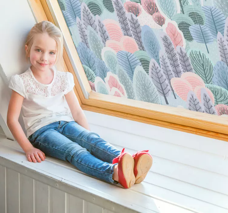 autocolante de janela de árvore de flor - TenStickers