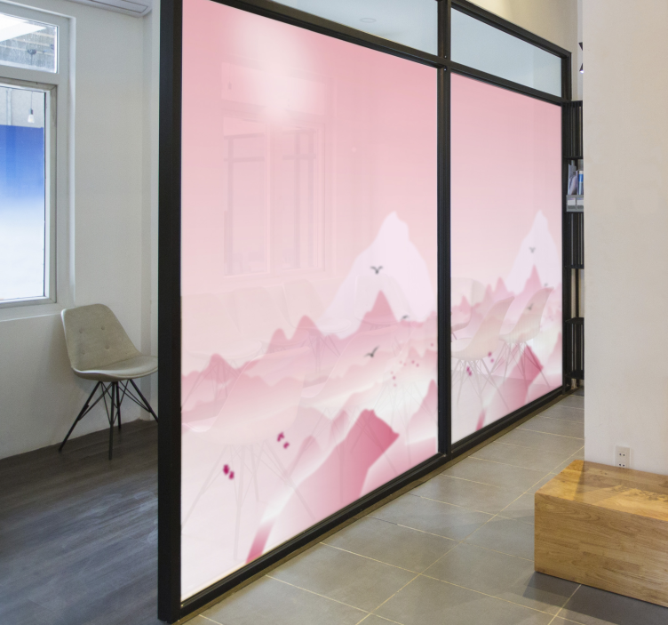 Autocolante para janela paisagem rosa - TenStickers