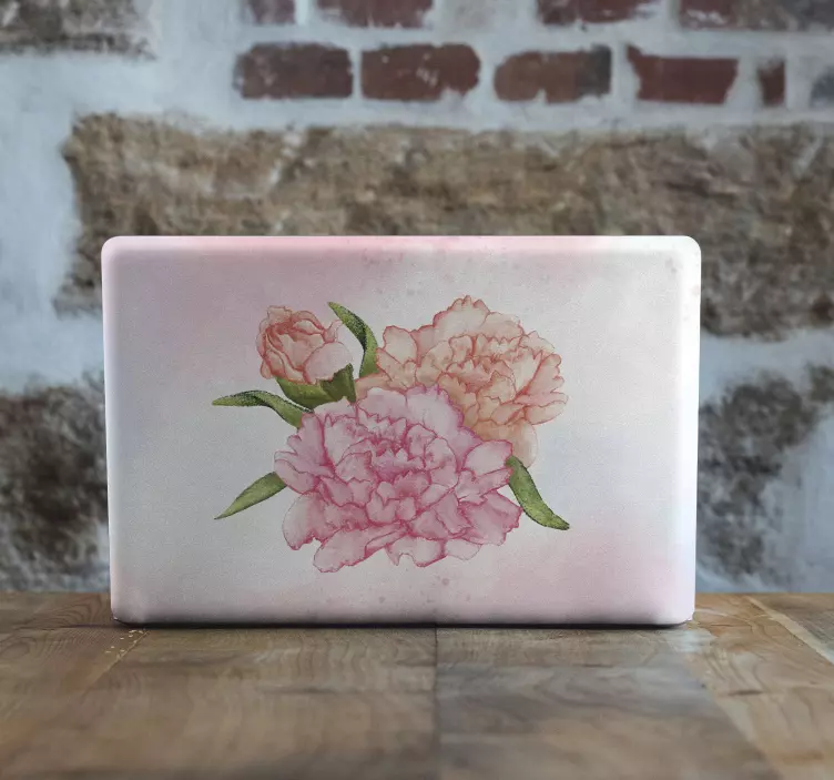 Autocolante para laptop arranjo floral rosa - TenStickers