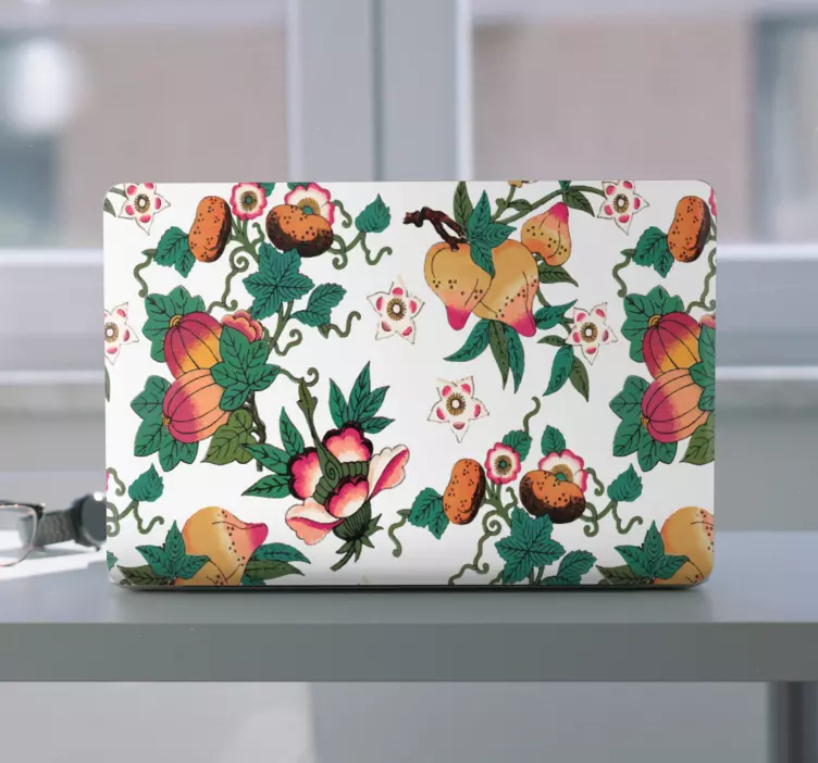 Autocolante para laptop arranjo floral vibrante - TenStickers