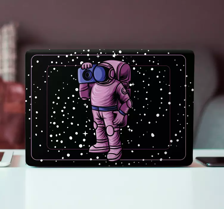 Autocolante para portátil astronauta com câmera - TenStickers