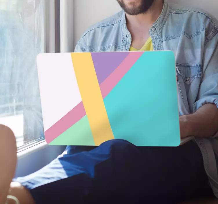 Autocolante para laptop blocos de cores geométricas - TenStickers