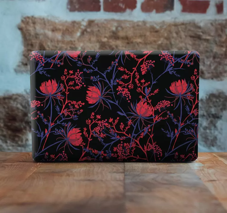 Autocolante para laptop capa com estampa floral - TenStickers