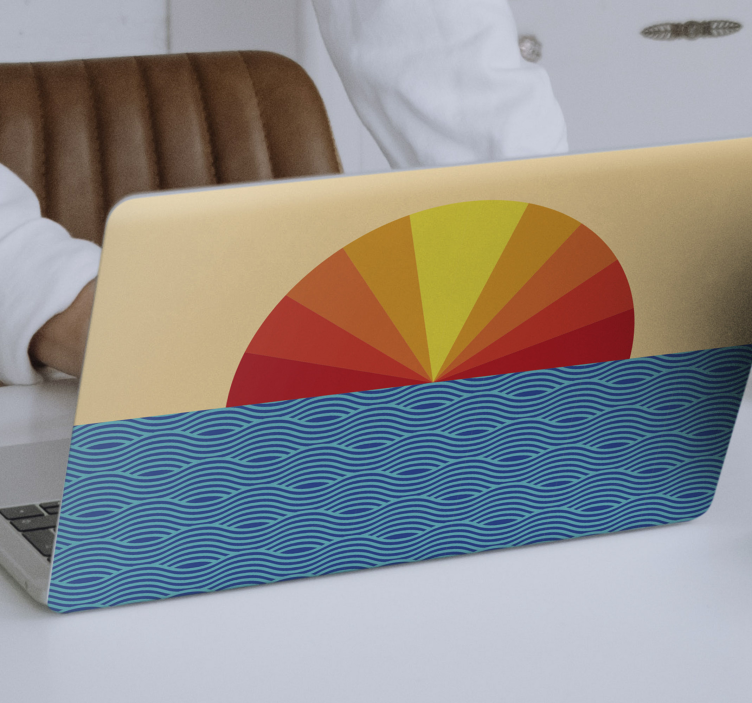 Autocolante para laptop cena colorida do pôr do sol - TenStickers