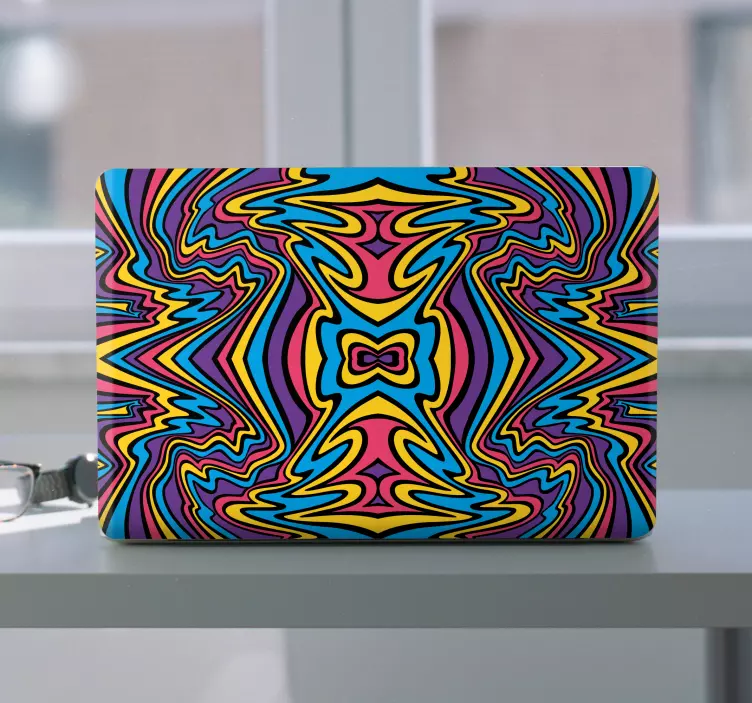 Autocolante para laptop conceito geométrico animado - TenStickers