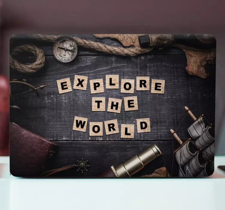 Autocolante para laptop descubra o globo - TenStickers