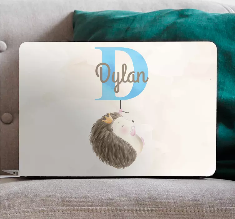 Autocolante para laptop design de ouriço personalizável - TenStickers