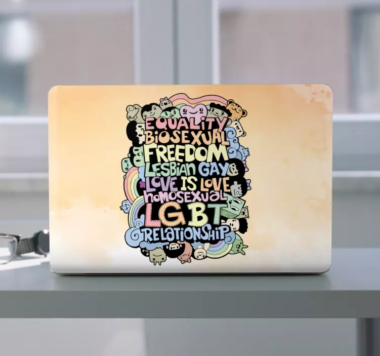 Autocolante para laptop expressão de amor lgbt - TenStickers