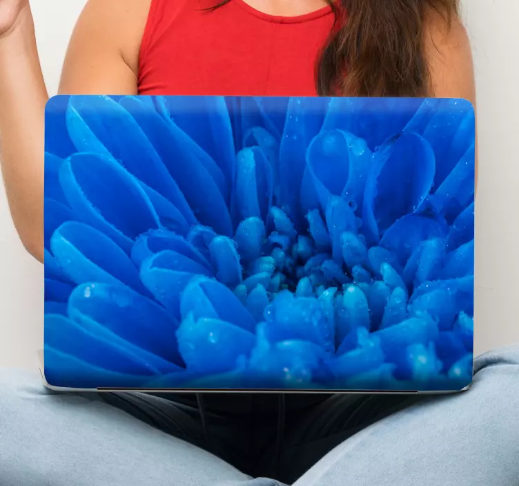 Autocolante para laptop flor azul brilhante - TenStickers