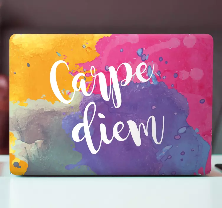 Autocolante para laptop frase inspiradora colorida - TenStickers