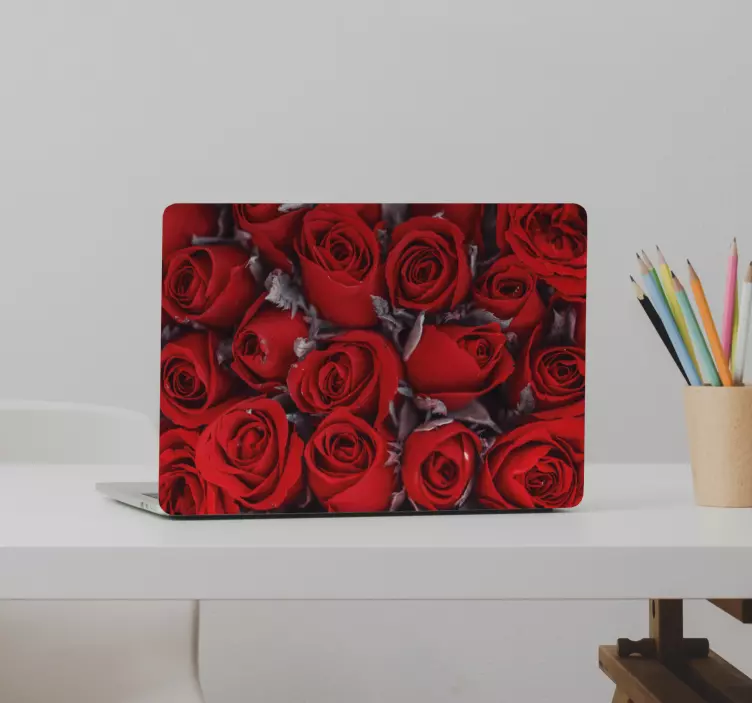 Autocolante para laptop lindo arranjo de rosas - TenStickers