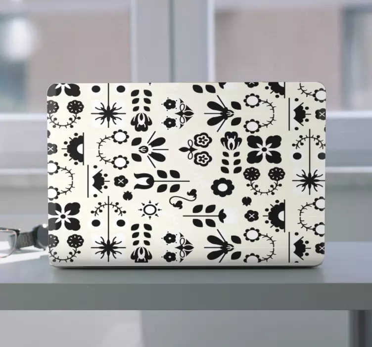 Autocolante para laptop motivo de arranjo floral - TenStickers