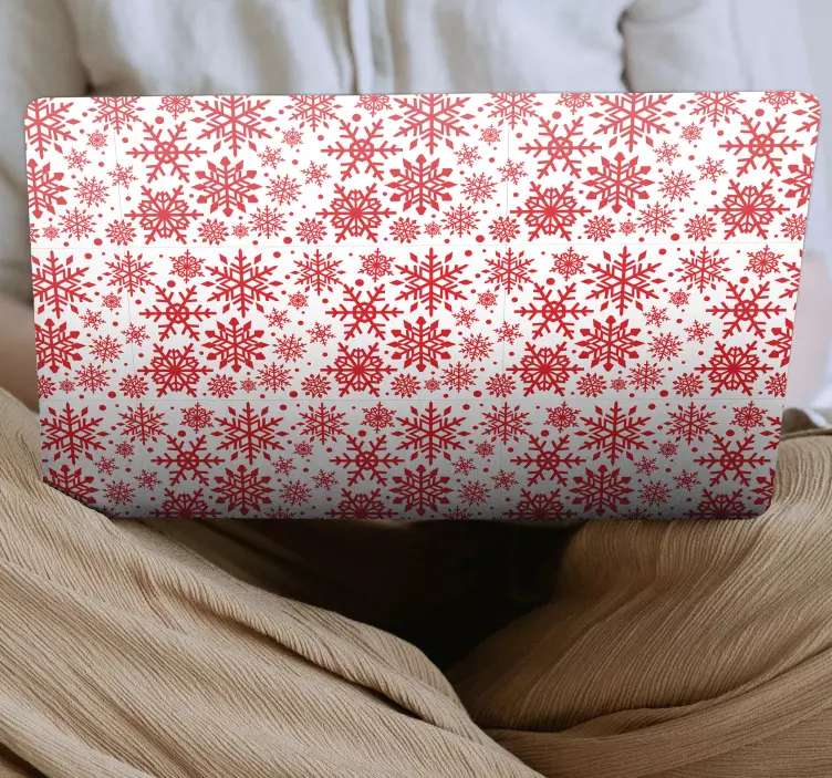 Autocolante para laptop motivo de floco de neve carmesim - TenStickers