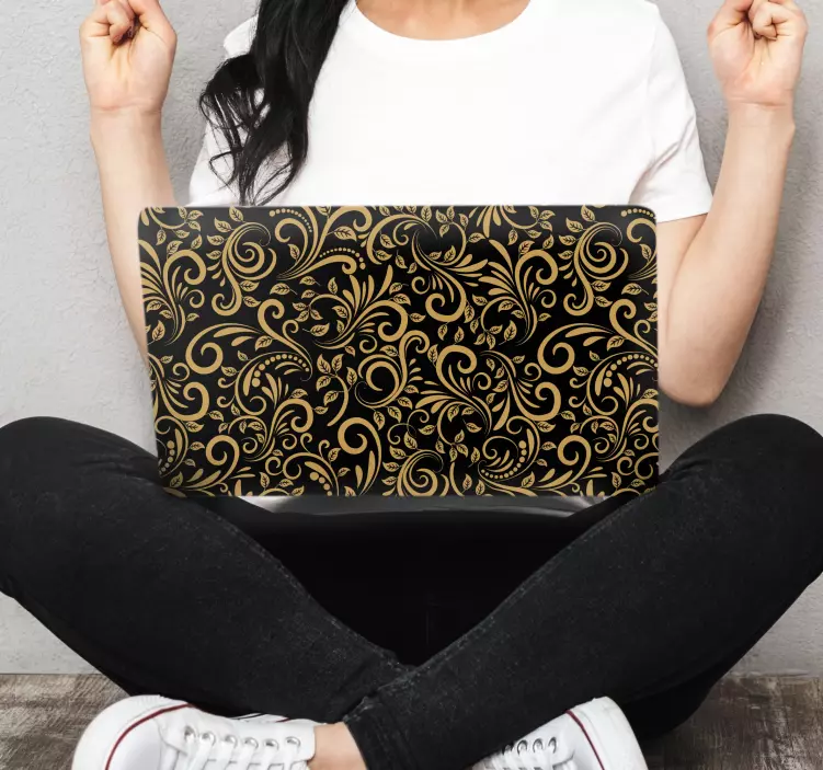 Autocolante para laptop motivo de flor sofisticado - TenStickers