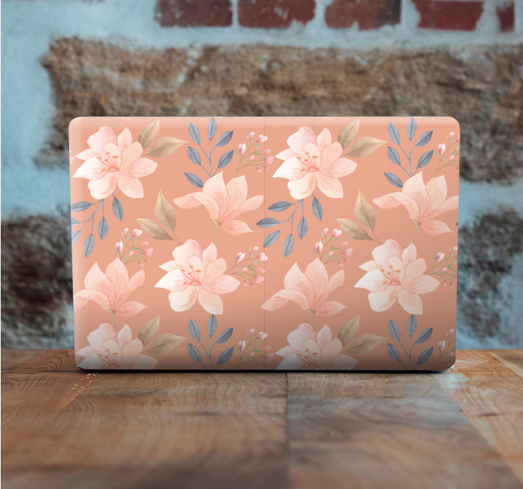 Autocolante para laptop motivo floral sofisticado - TenStickers