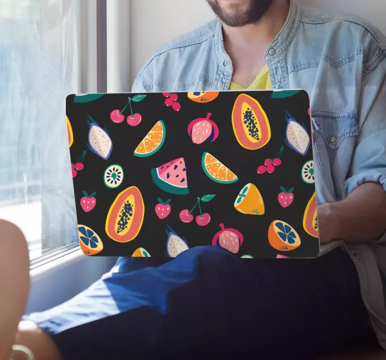 Autocolante para laptop motivos de frutas vibrantes - TenStickers