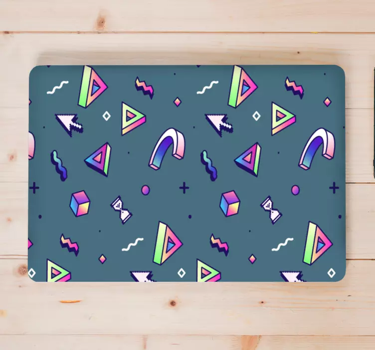 Autocolante para laptop motivos geométricos vibrantes - TenStickers
