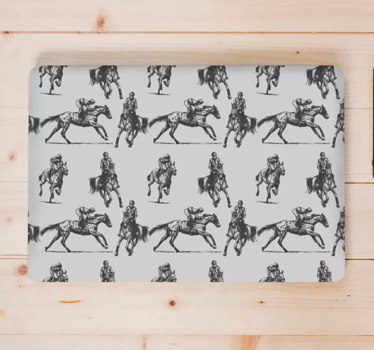 Autocolante para laptop padrão de cavaleiros equestres - TenStickers