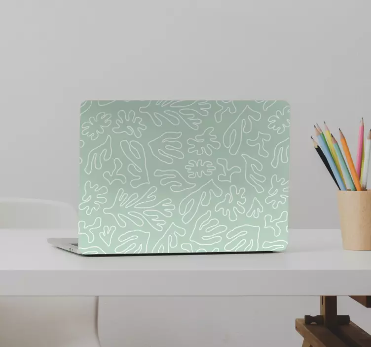 Autocolante para laptop padrão de linhas florais - TenStickers