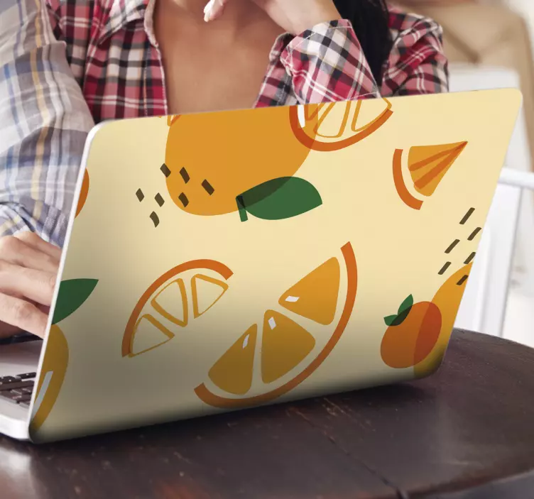 Autocolante para laptop padrões de laranja frutados - TenStickers
