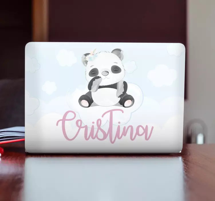 Autocolante para laptop personagem panda brincalhão - TenStickers