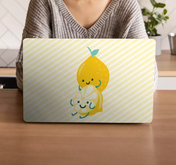 Autocolante para laptop personagens cítricos fofos - TenStickers