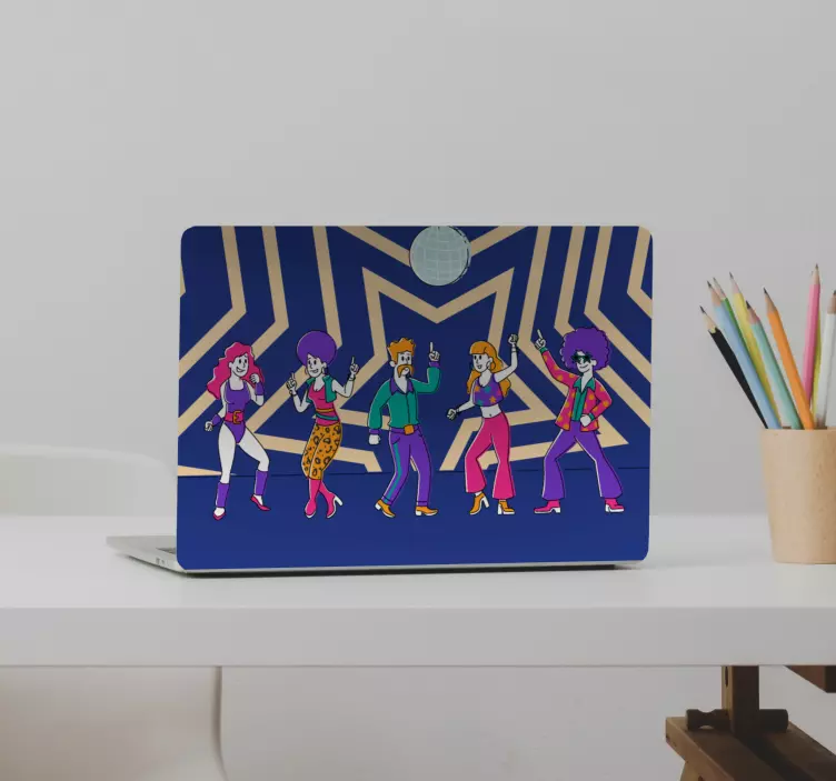 Autocolante para laptop personagens de dança disco - TenStickers