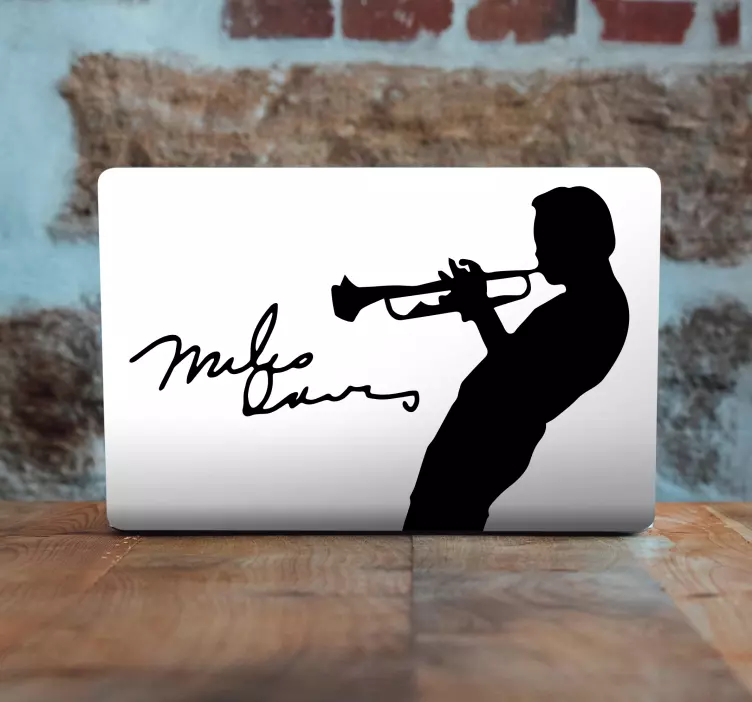 Autocolante para laptop silhueta de músico de jazz - TenStickers