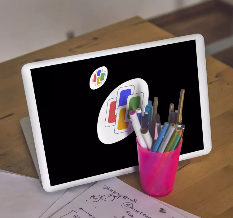 Autocolante para laptop sobreposição gráfica colorida - TenStickers