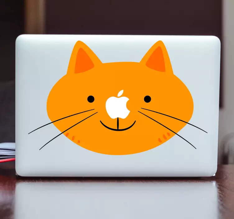 Autocolante para Macbook cara de gato - TenStickers