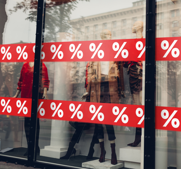 Autocolante de promoção borda do símbolo de desconto - TenStickers