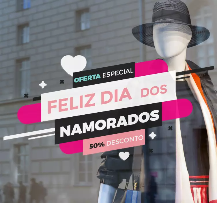 Vinil decorativo para montras Oferta Dia dos Namorados - TenStickers