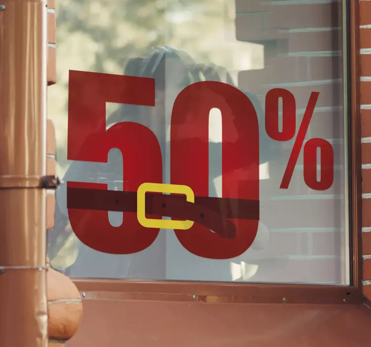 Autocolante para montras de Natal percentagem personalizada - TenStickers