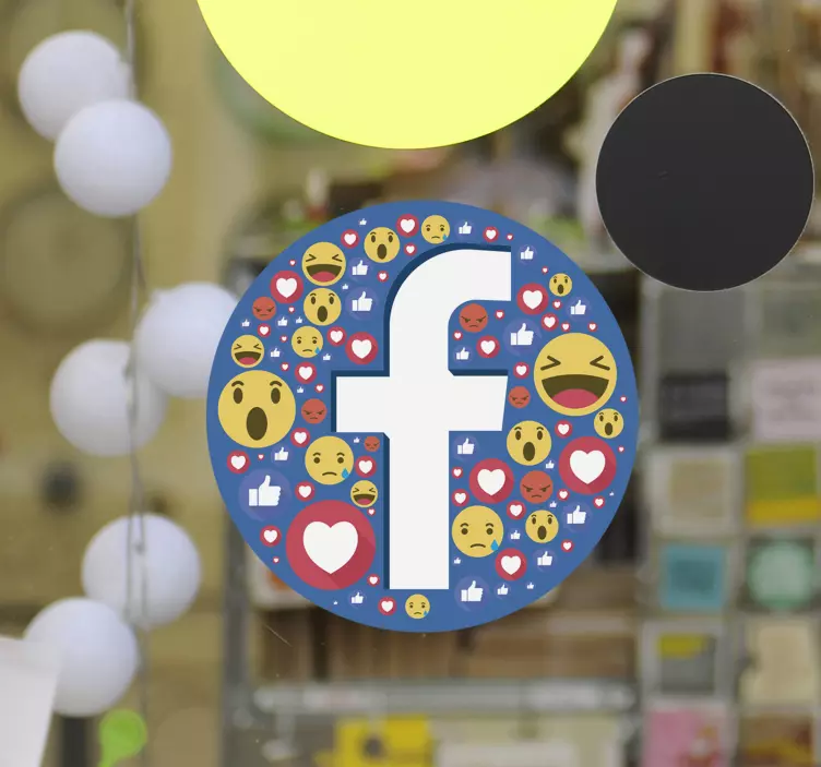 Vinil decorativo para montras Logo Facebook emojis - TenStickers