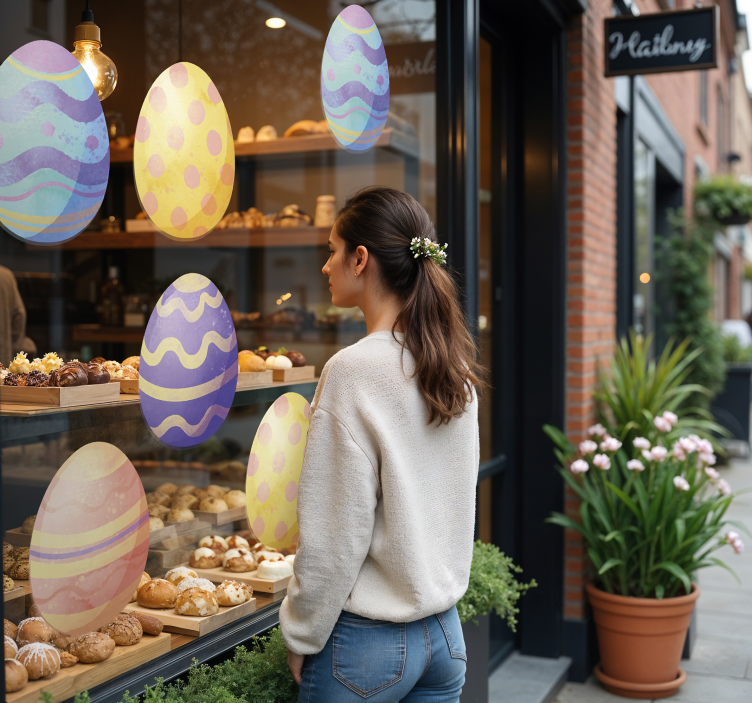 Autocolante para montras ovos de aquarela - TenStickers