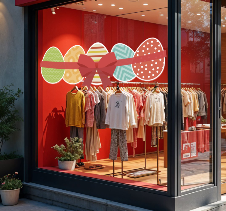 Autocolante para montras ovos de páscoa e fita - TenStickers