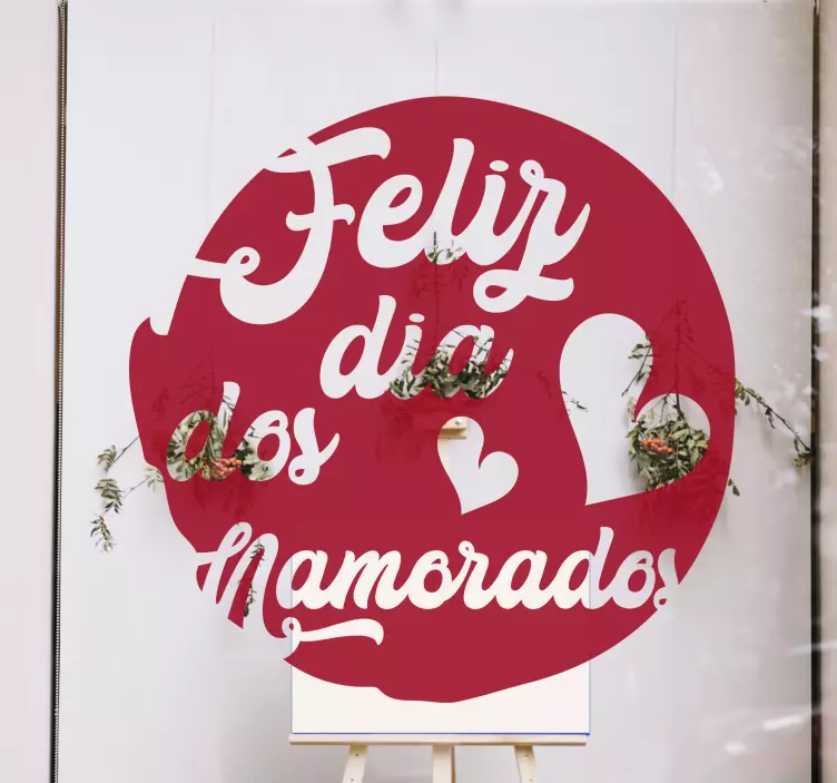 Autocolante para montras redondo do Dia dos namorados - TenStickers