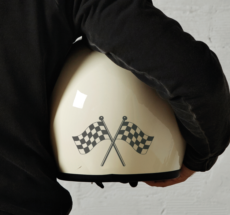 Autocolante para motas design de bandeiras de corrida - TenStickers